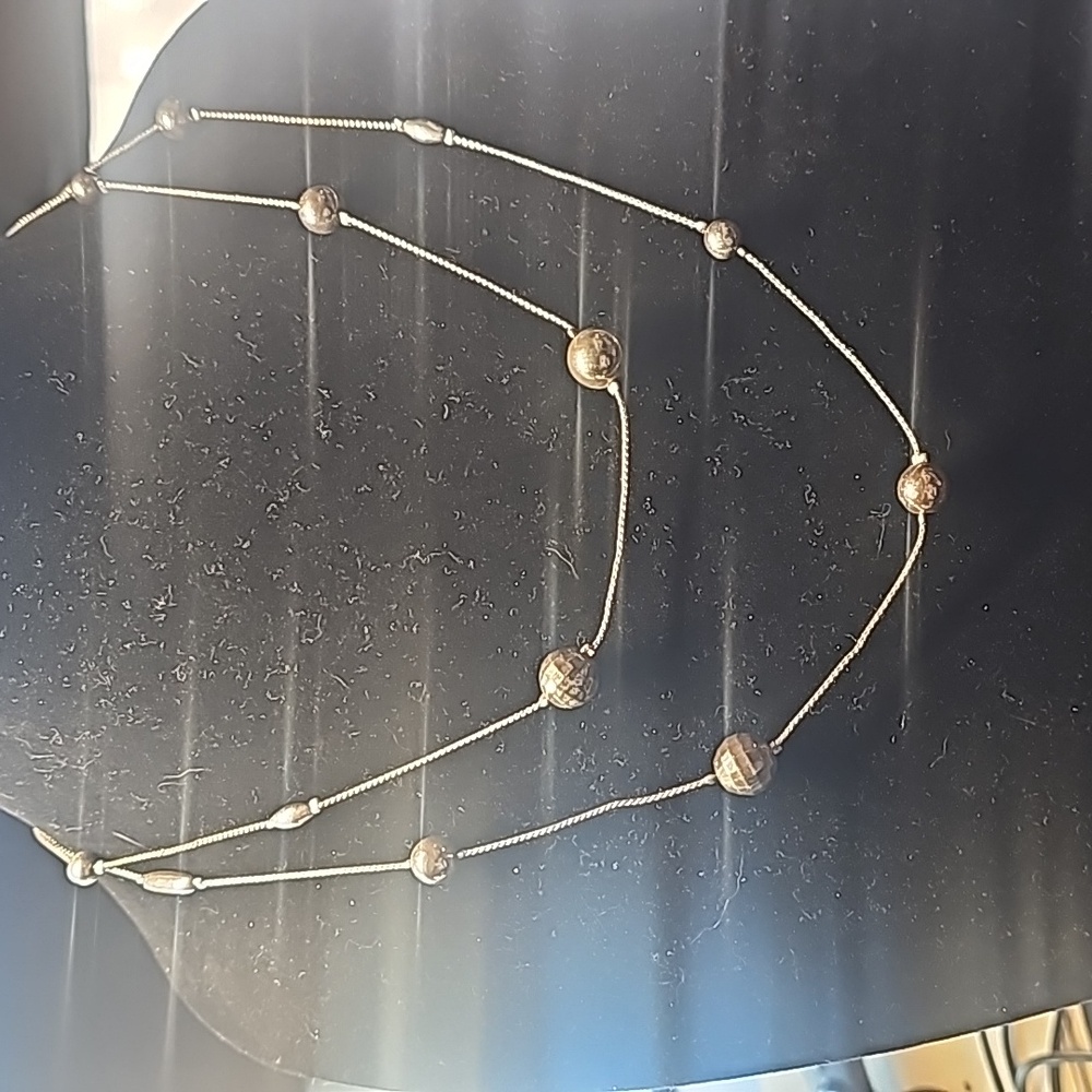 Silver plated costume necklace 20 inch to choker.
